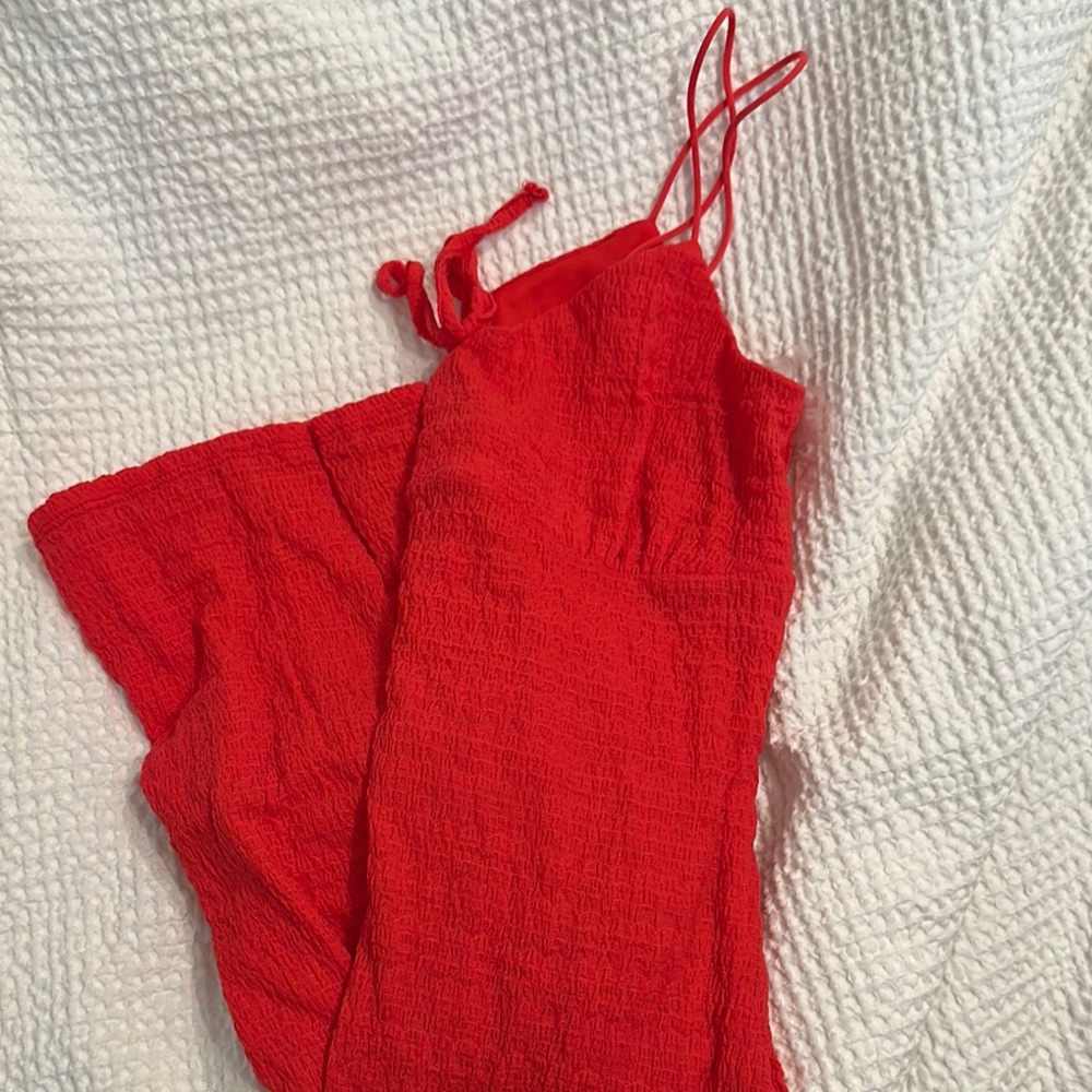 Vibrant Red Textured dress